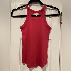 NWOT Madewell Size XS Rose Pink Thin Strap Ribbed Supima Racerback Tank Top